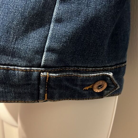 PARASUCO Red Plaid Lined Blue Denim Jacket Size S (fits s/m) see measurements - Picture 7 of 14